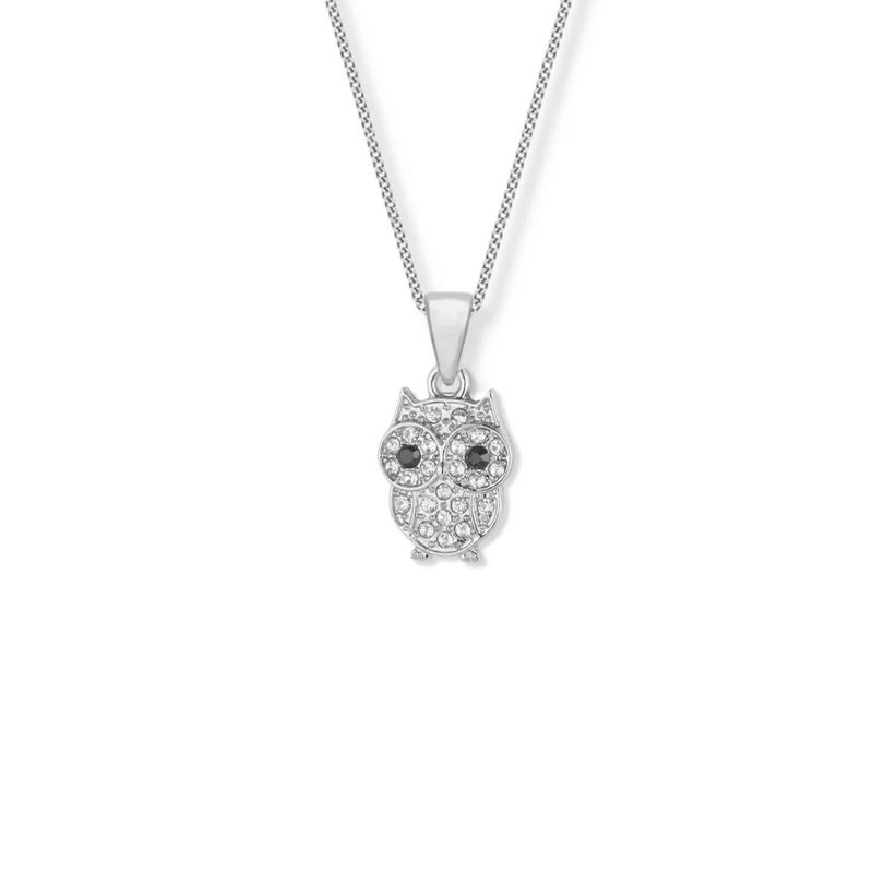 Owl Diamante Pendant Necklace