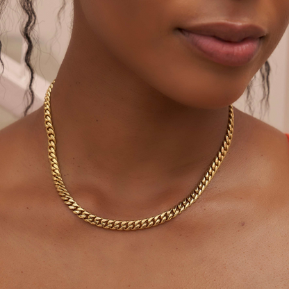 Cuban 8mm Chain Gold Necklace