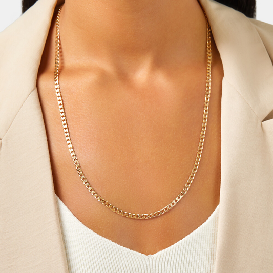 Cuban 4mm Chain Gold Necklace