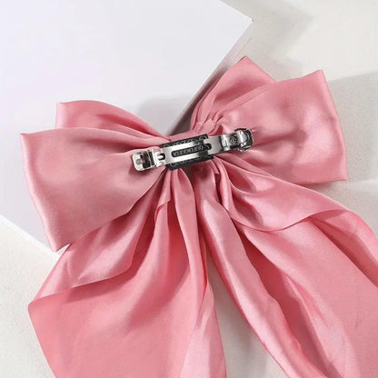 Miss Drip Large Satin Clip In Hair Bow