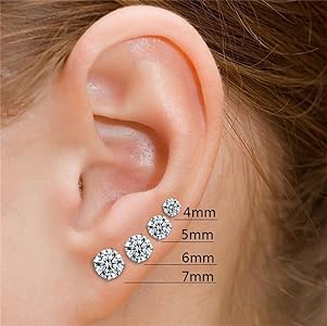 Xena Round Cut Zirconia Stud Earrings White