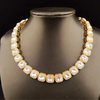 Ariel Gold Zirconia Square Rhinestone Necklace 12MM