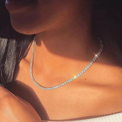 Lola Zirconia Choker Tennis Chain 4MM Silver