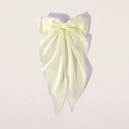 Miss Drip Large Satin Clip In Hair Bow