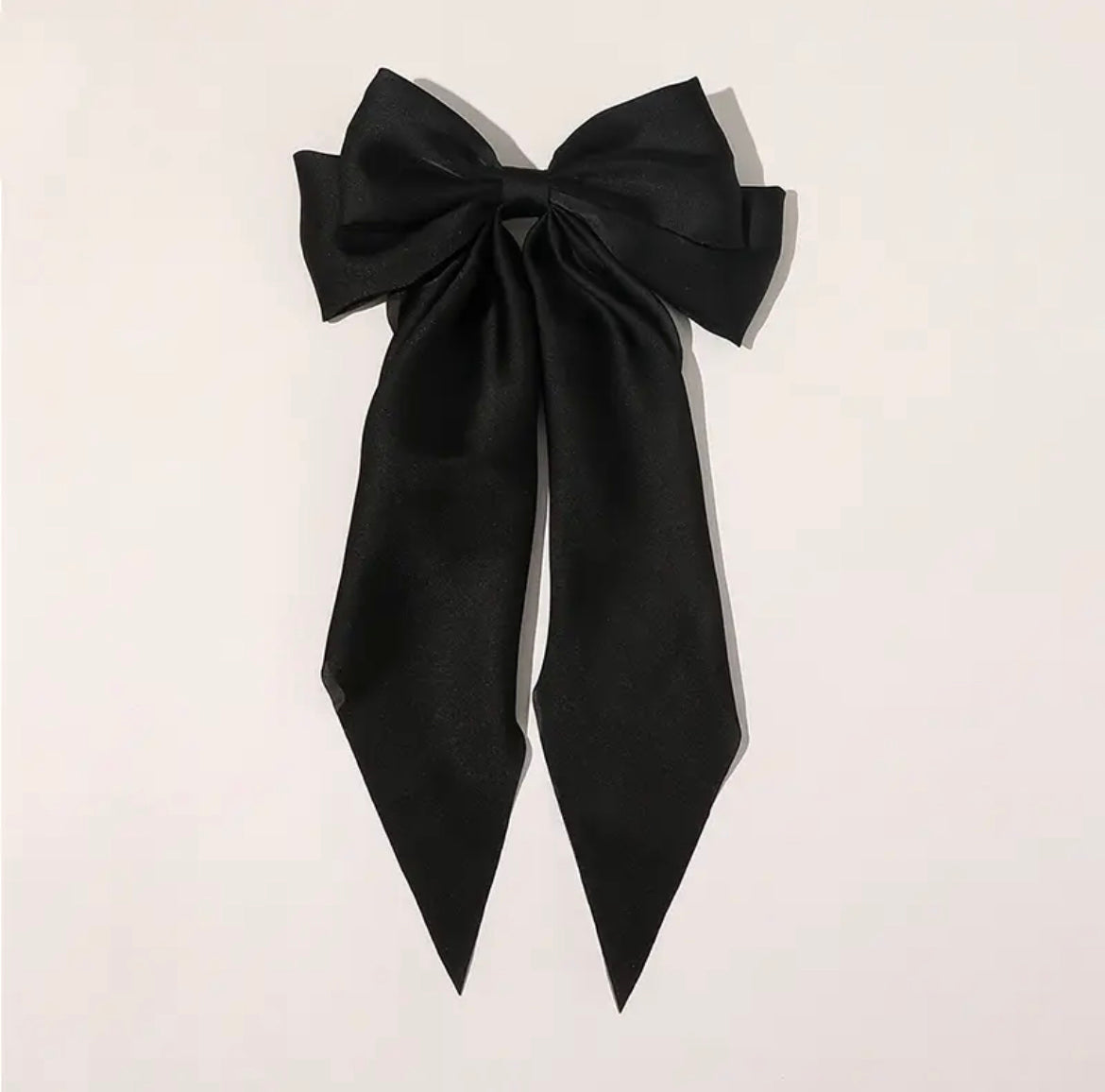 Miss Drip Large Satin Clip In Hair Bow