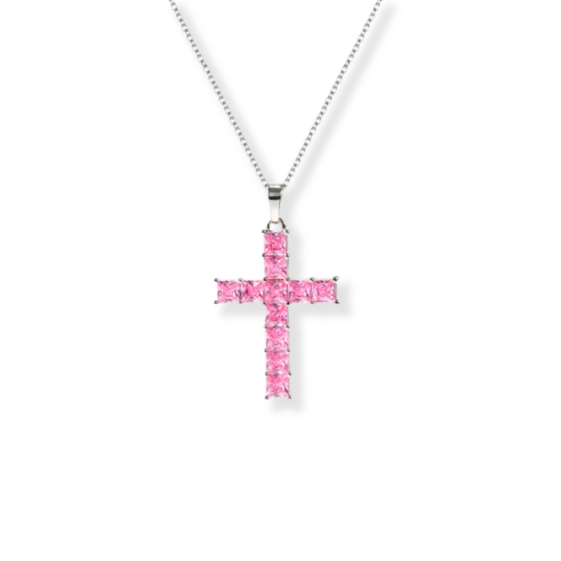 Esme Zirconia Sterling Pink Cross