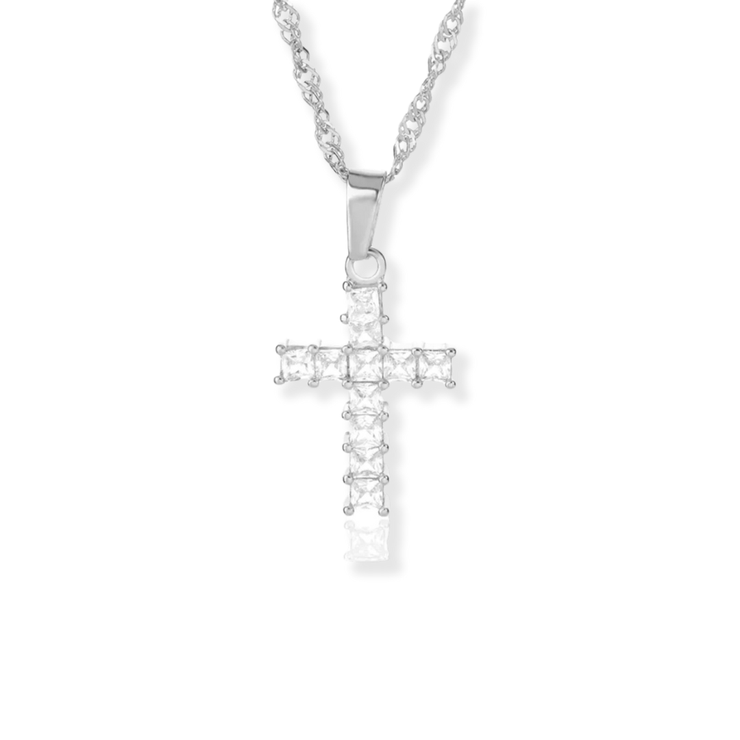 Esme Zirconia Silver Cross