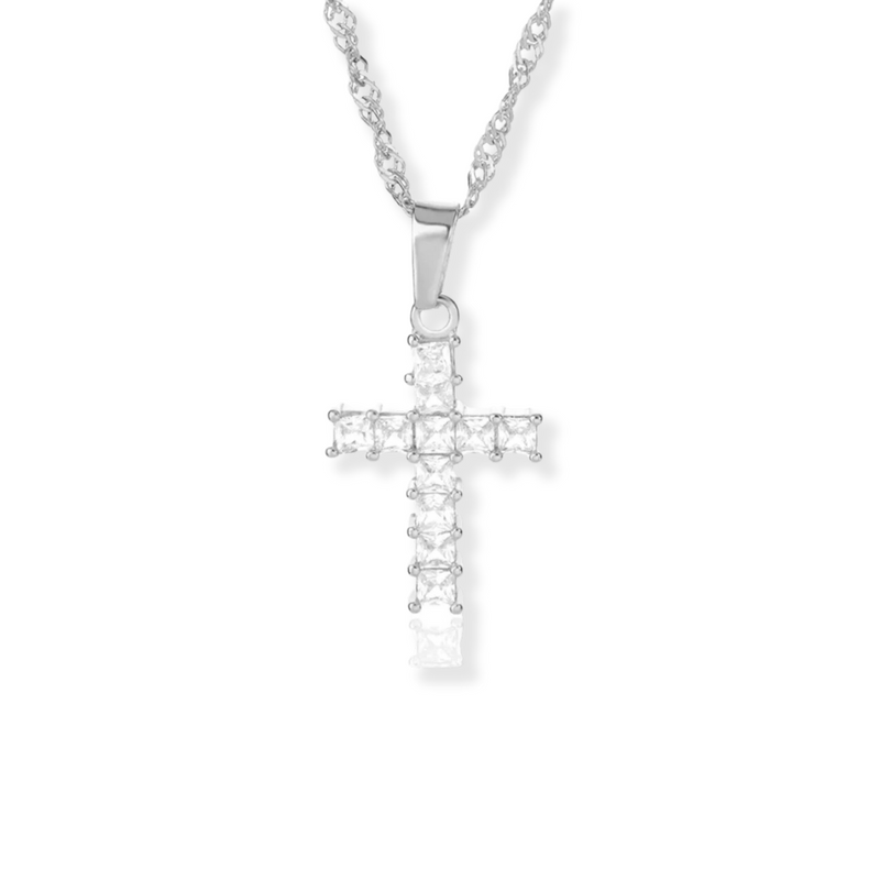 Esme Zirconia Silver Cross