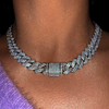 Luna Prong Cuban Diamond Chain Silver