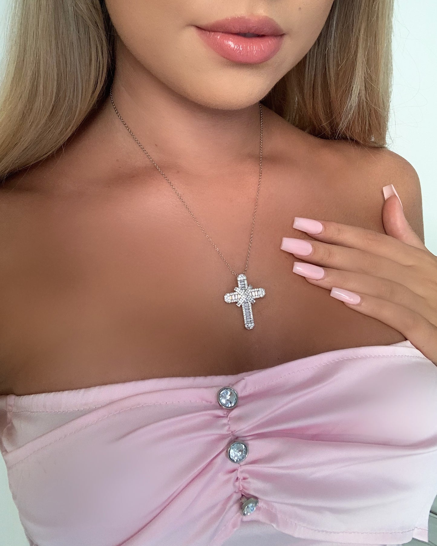 Silver Skyla Cross Necklace