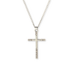 Slim Cross Zirconia Pendant Necklace