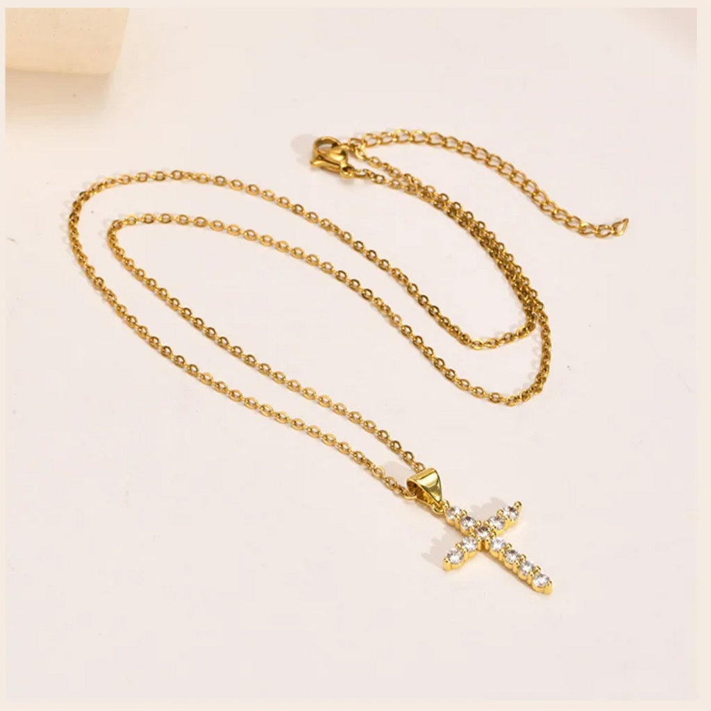 Gold Sienna Cross Necklace