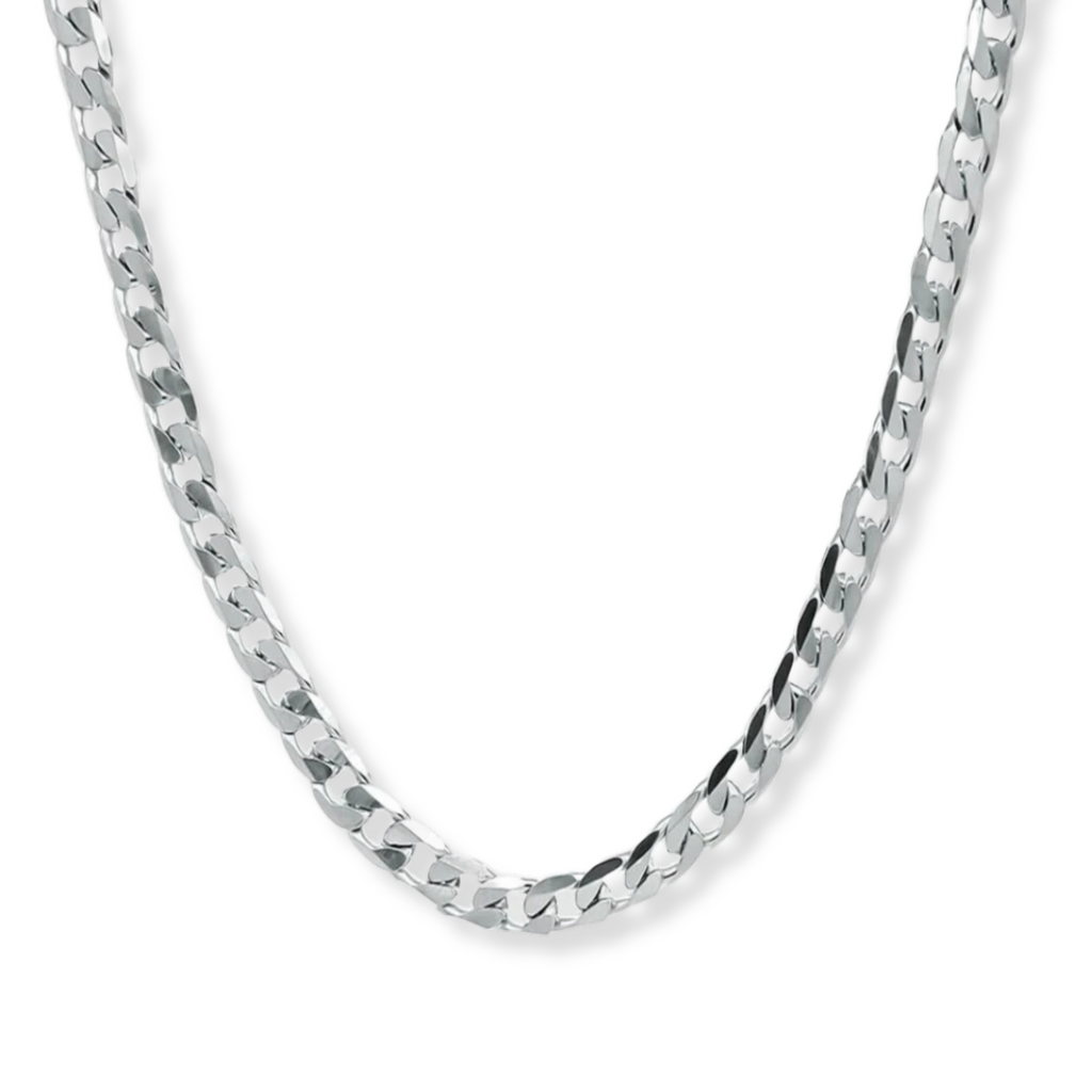 Cuban 8mm Chain Silver Necklace
