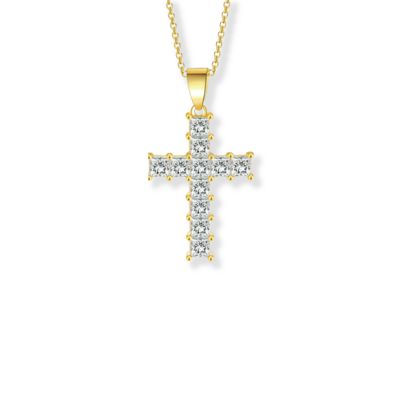 Esme Zirconia Sterling Gold Cross