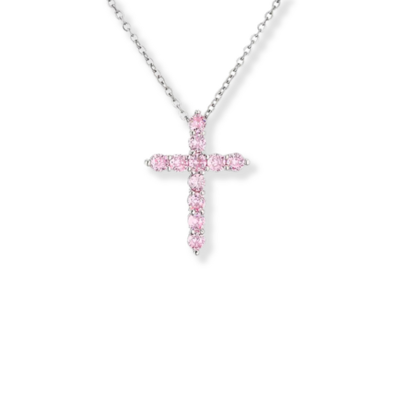 Talia Pink Cross Necklace