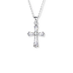 Freya Sterling Silber Kristall Kreuz Halskette