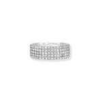 Britney 4 Row Rhinestone Diamante Cuff Bracelet