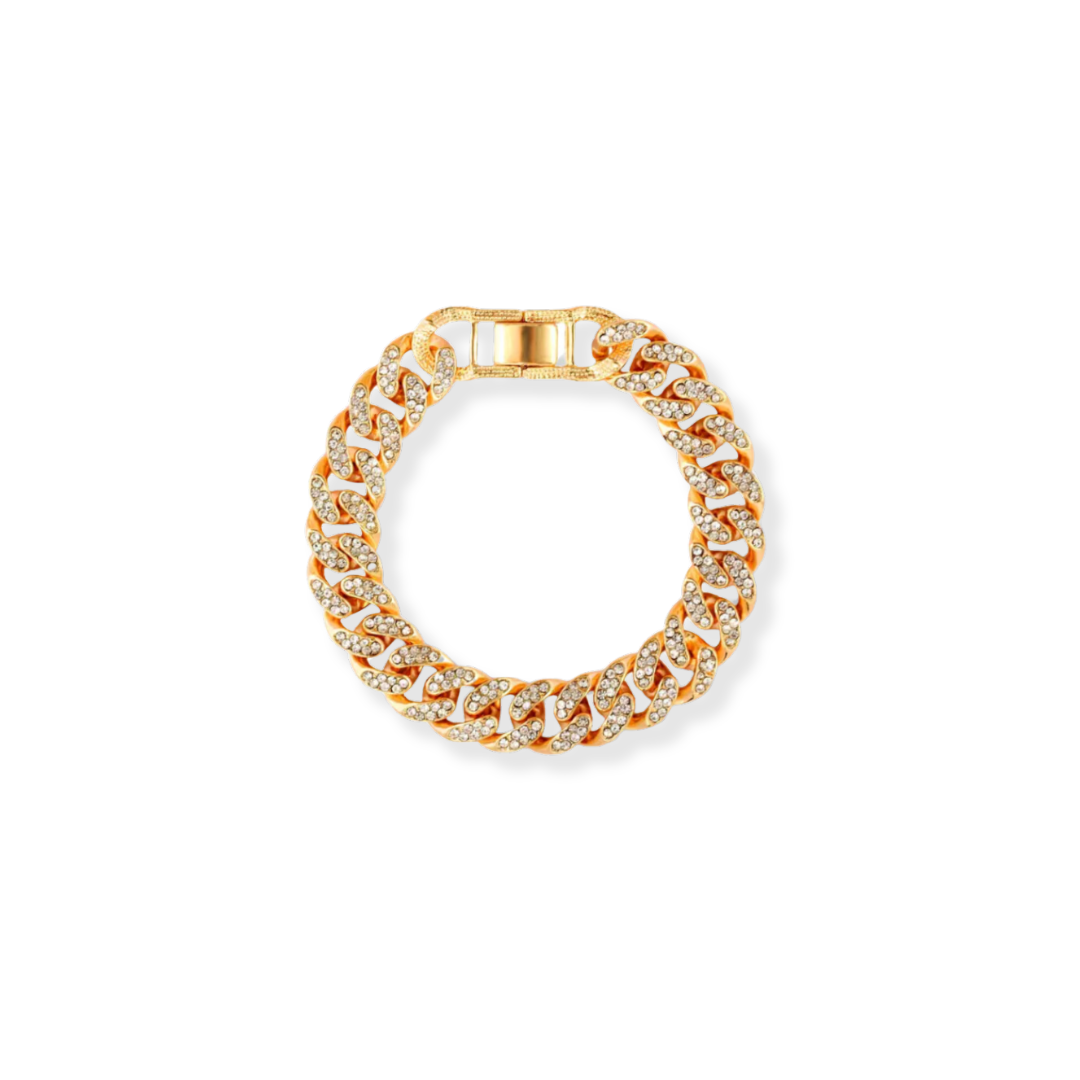 Luxe Cuban Iced Bracelet 12MM Gold