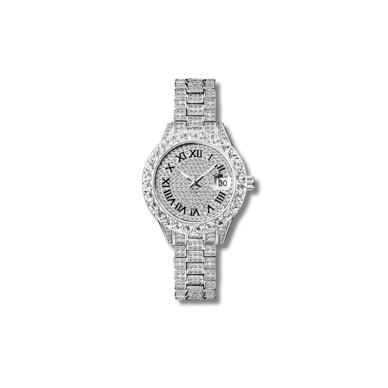 The Miami Silver Iced Diamond Luxe Watch