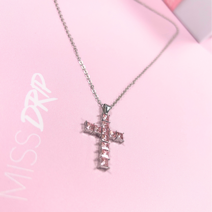 Esme Zirconia Sterling Pink Cross