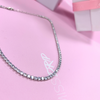 Lola-Zirkonia-Halsband-Tenniskette, 4 mm, Silber