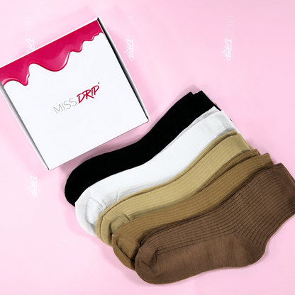 Miss Drip Premium Tones Sock Bundle x5