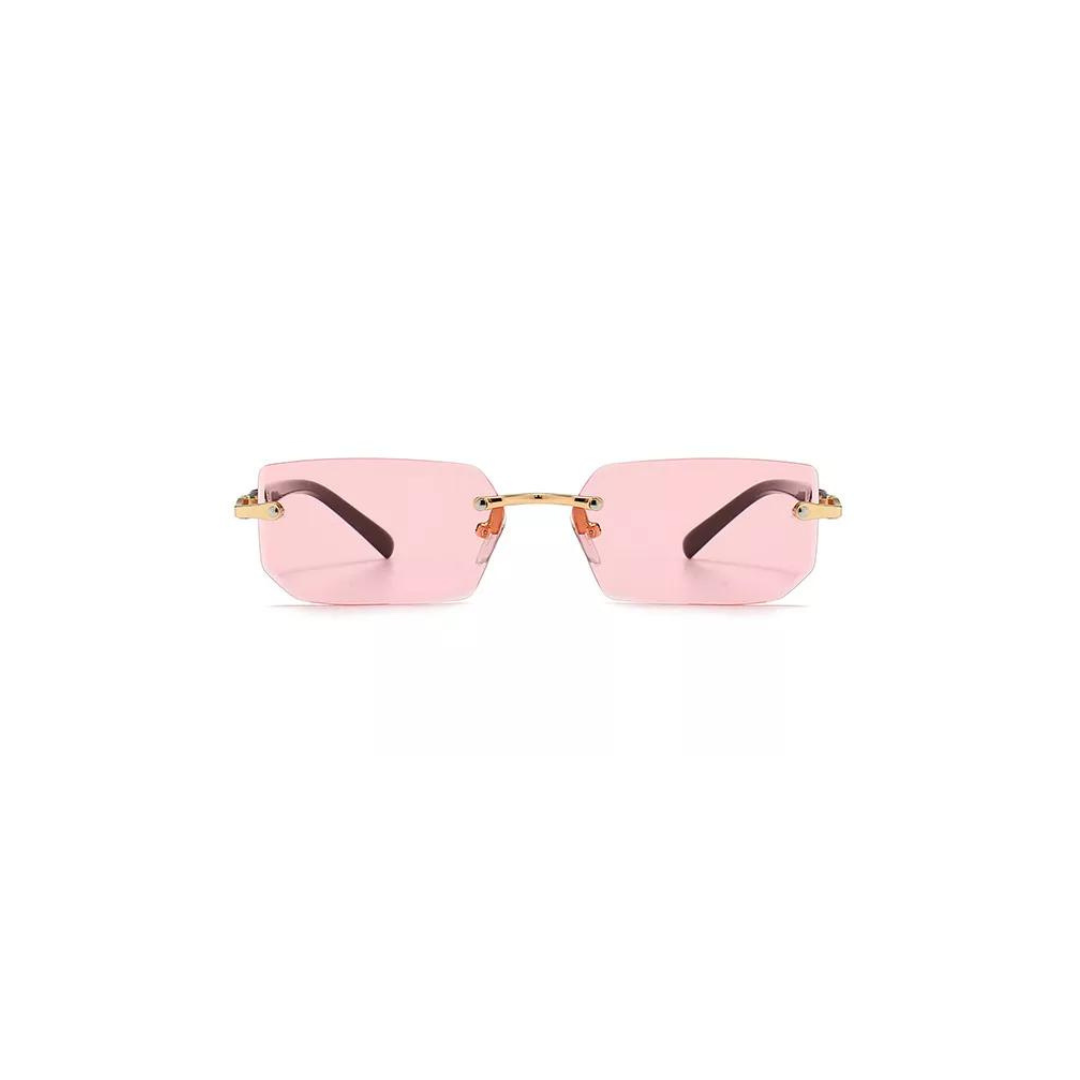 Candice Rimless Dupe Designer PINK Sunglasses