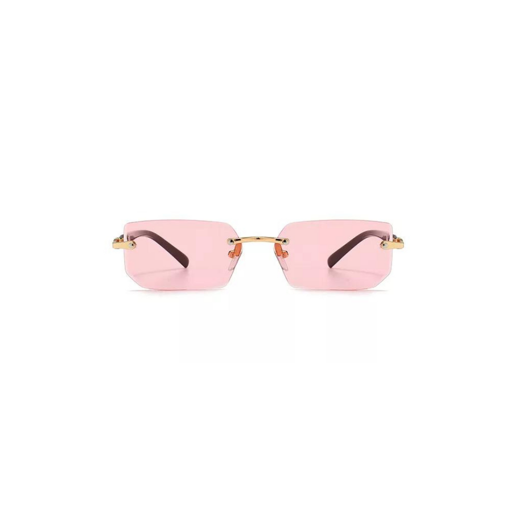 Candice Rimless Dupe Designer PINK Sunglasses