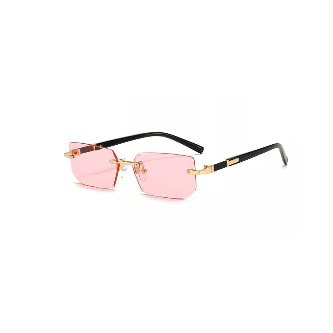 Candice Rimless Dupe Designer PINK Sunglasses