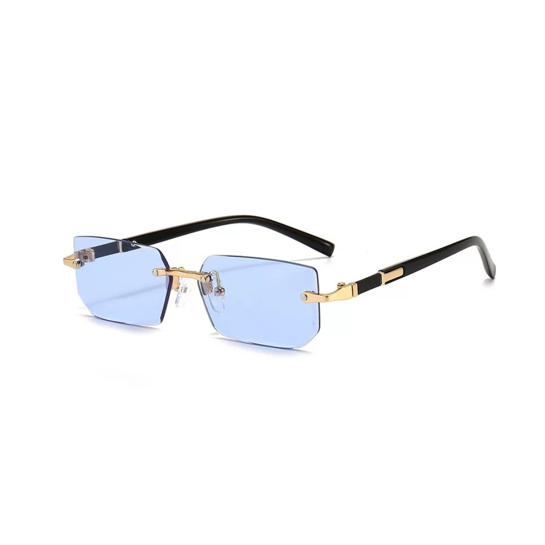 Candice Rimless Dupe Designer BLUE Sunglasses