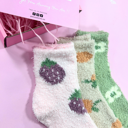 Miss Drip Fluffy Sock Bundle x3 CLEARANCE