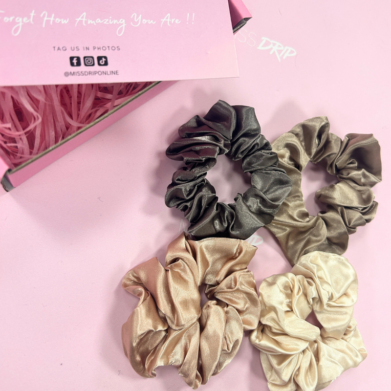 Cady Assorted x4 Pack Scrunchie Bobbles