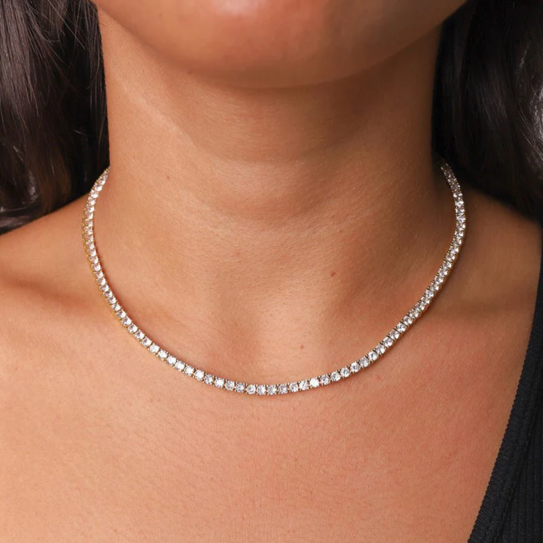 Angel Silver Zirconia Tennis Chain Necklace