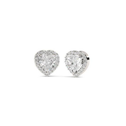 Valencia Heart Encrusted Zirconia Stud Earrings