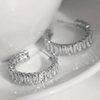 Mariah Baguette C Shape Zirconia Half Hoop Earrings