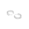 Mariah Baguette C Shape Zirconia Half Hoop Earrings