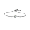 Heart Adjustable Diamante Bracelet