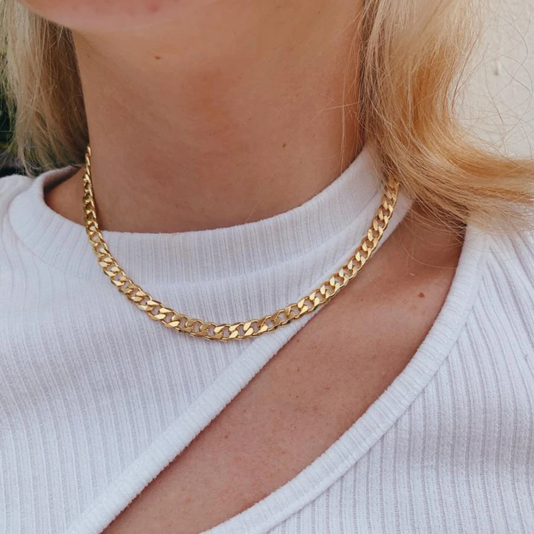 Cuban 8mm Chain Gold Necklace