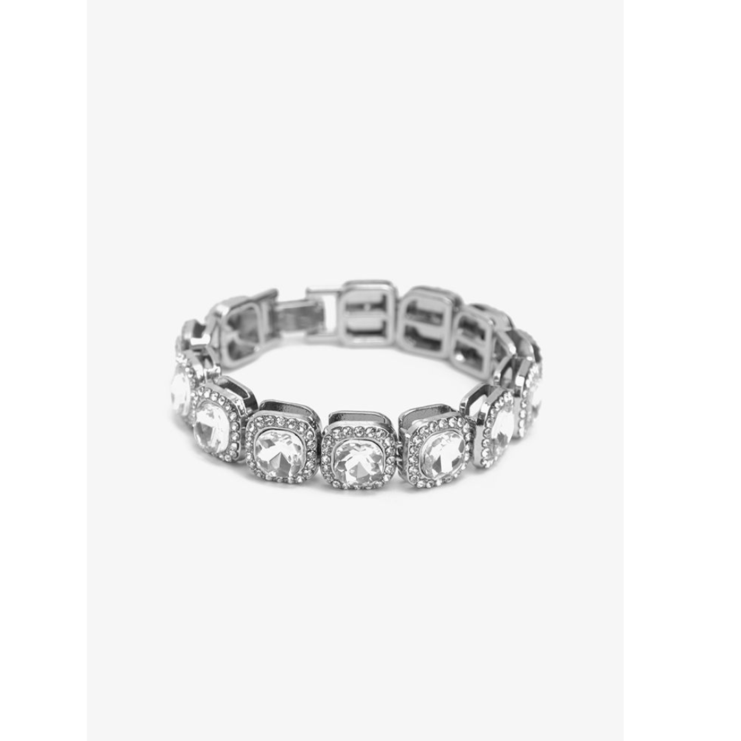 Bracelet Ariel Zircone Carré Strass 12MM Argent