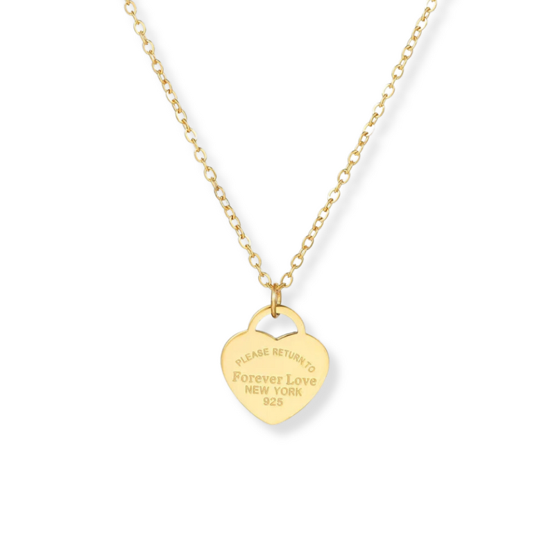 Please Return To Forever Love Heart Pendant Necklace