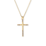 Slim Cross Zirconia Pendant Necklace