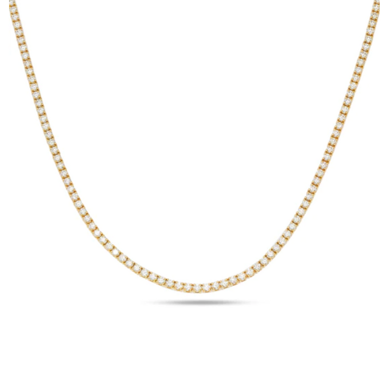 Lola Zirconia Choker Tennis Chain 4MM Gold