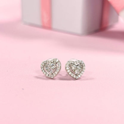 Valencia Heart Encrusted Zirconia Stud Earrings