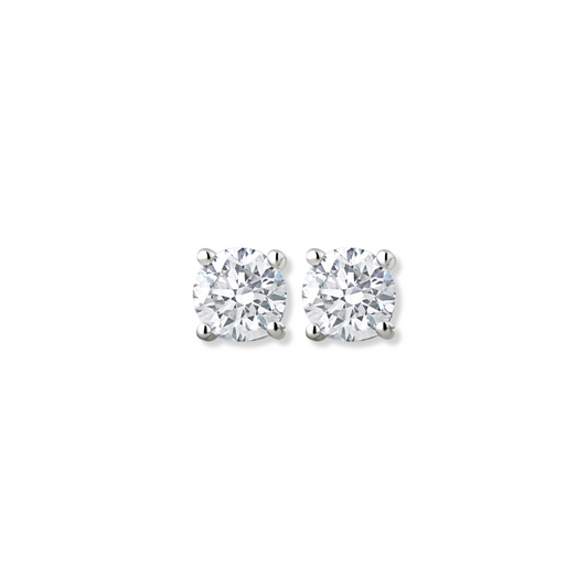 Xena Round Cut Zirconia Stud Earrings White