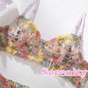 Ensemble de sous-vêtements 2 pièces en dentelle transparente florale Serenity