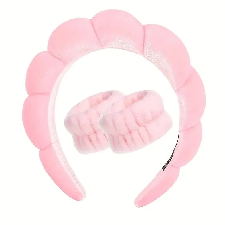 Miss Drip Spa/Makeup Pink Headband 3pc Set