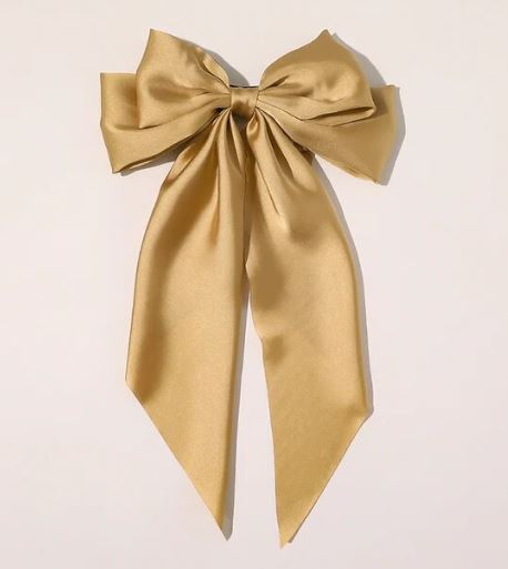 Miss Drip Large Satin Clip In Hair Bow