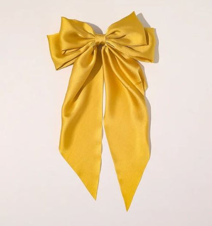 Miss Drip Large Satin Clip In Hair Bow