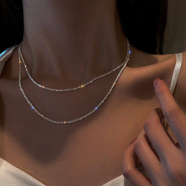 Venedig-Silberkristall-Halskette