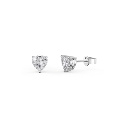 Boucles d'oreilles à tige en forme de cœur en argent LOVE